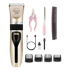 Kit Máquina De Cortar Pelo Para Mascotas Uso Doméstico Recargable GP-1171 - Dorado