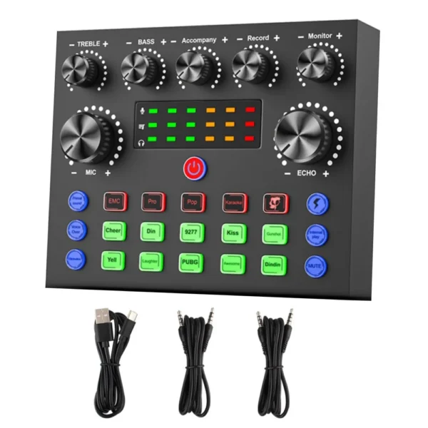 mezclador-audio-tarjeta-sonido-v8s-efectos-voz-pc Consola de Sonido XY-V8S con Mezclador Dual y Bluetooth