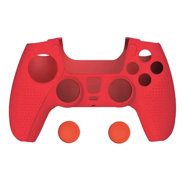 funda-silicona-ps5-dobe-tp5-0559-rojo-frontal Funda de Silicona Antideslizante Dobe TP5-0559 para Mando PS5 DualSense + Grips