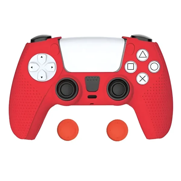 protector-mando-dualsense-dobe-tp5-0559-rojo-grips Funda de Silicona Antideslizante Dobe TP5-0559 para Mando PS5 DualSense + Grips