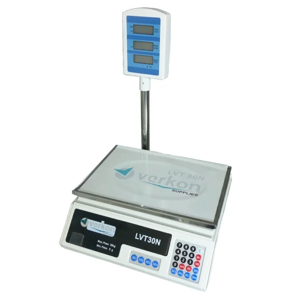 Balanza Digital Verkon LVT30N de 30kg Comercial - Precisión de 5g Blanco