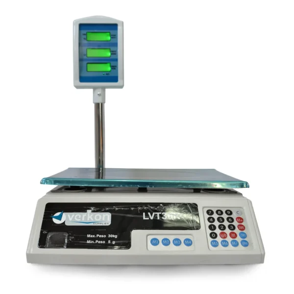 Balanza Digital Verkon LVT30N de 30kg Comercial - Precisión de 5g Blanco