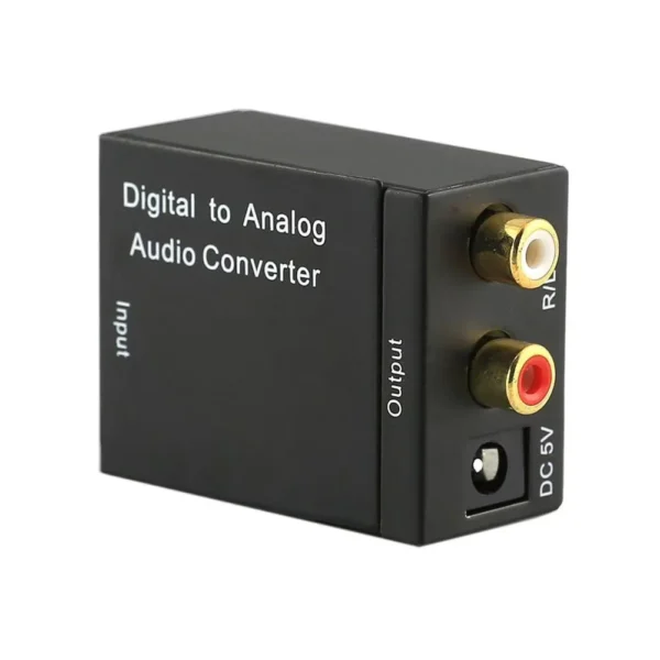 Conversor Convertidor De Audio Digital A RCA GNR + Cable Óptico - Negro