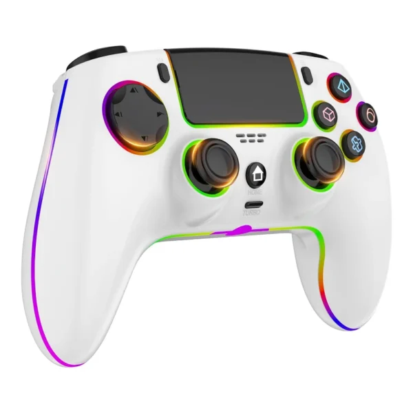 mando-gamepad-rgb-sj-4015b-ps4-pc-switch-blanco Joystick Gamepad RGB para Nintendo Switch, PC, PS3, PS4, Android e iOS