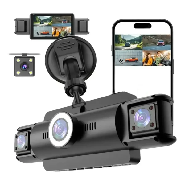 Kit de Cámara para Auto Dashcam 4 Lentes 2K WiFi CD-Y18 - Negro