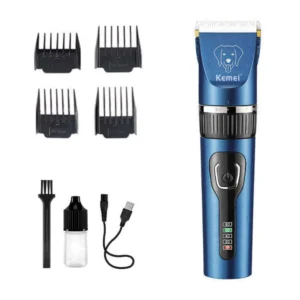 Máquina Cortadora de Pelo Inalámbrica para Perros y Gatos Kemei KM-CW12 - Azul